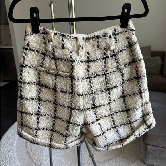 Anine Bing Becky Shorts Beige Plaid Size 6 DK36 NWT New - Picture 7 of 15